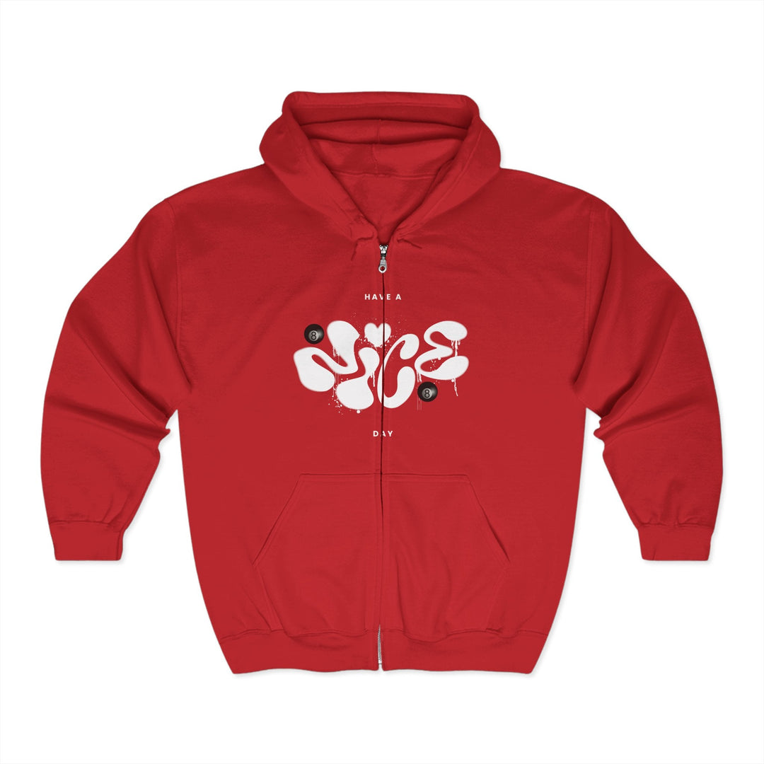 Have a Nice Day - 8 Ball - Full Zip Hoodie - BFLY BILLIARDS