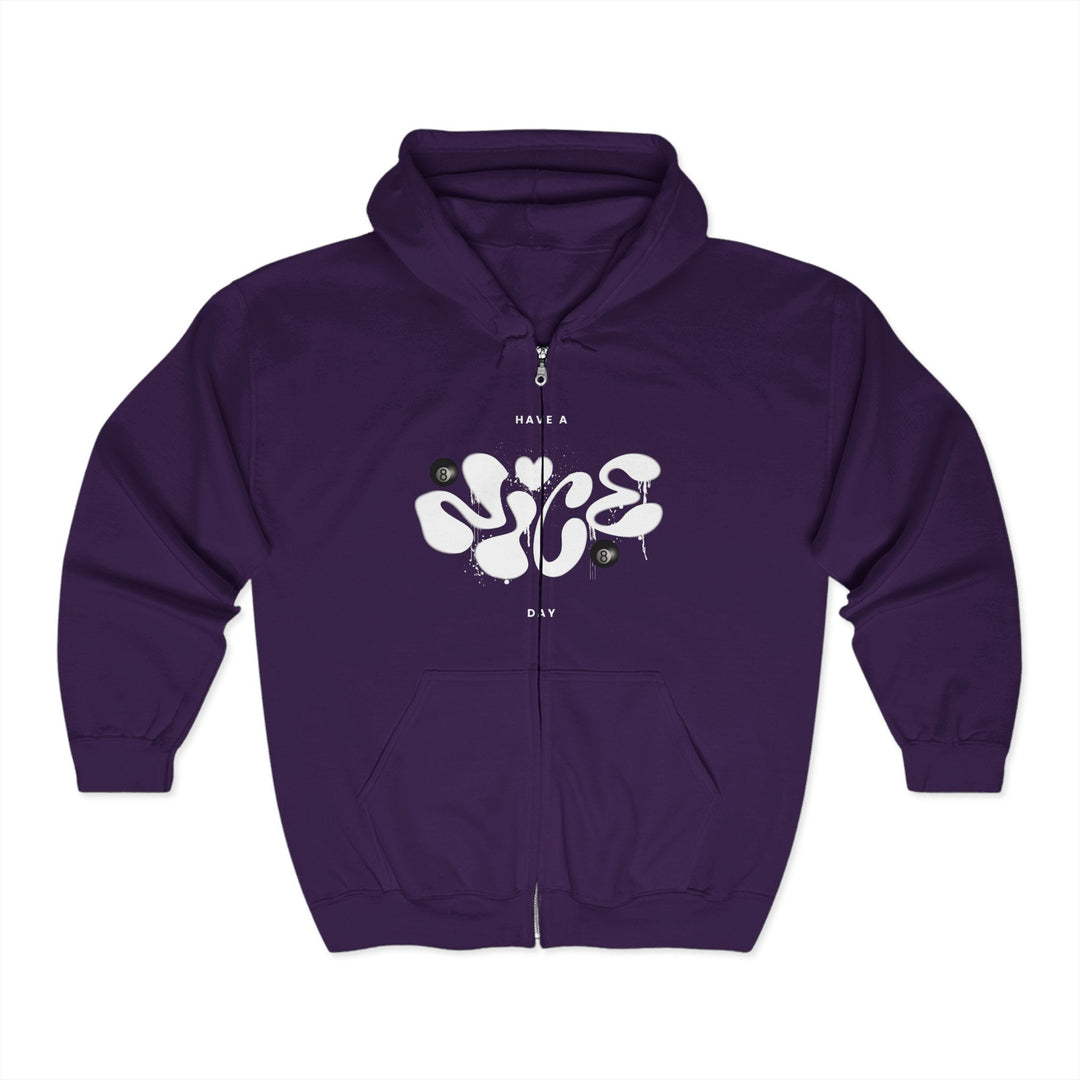 Have a Nice Day - 8 Ball - Full Zip Hoodie - BFLY BILLIARDS
