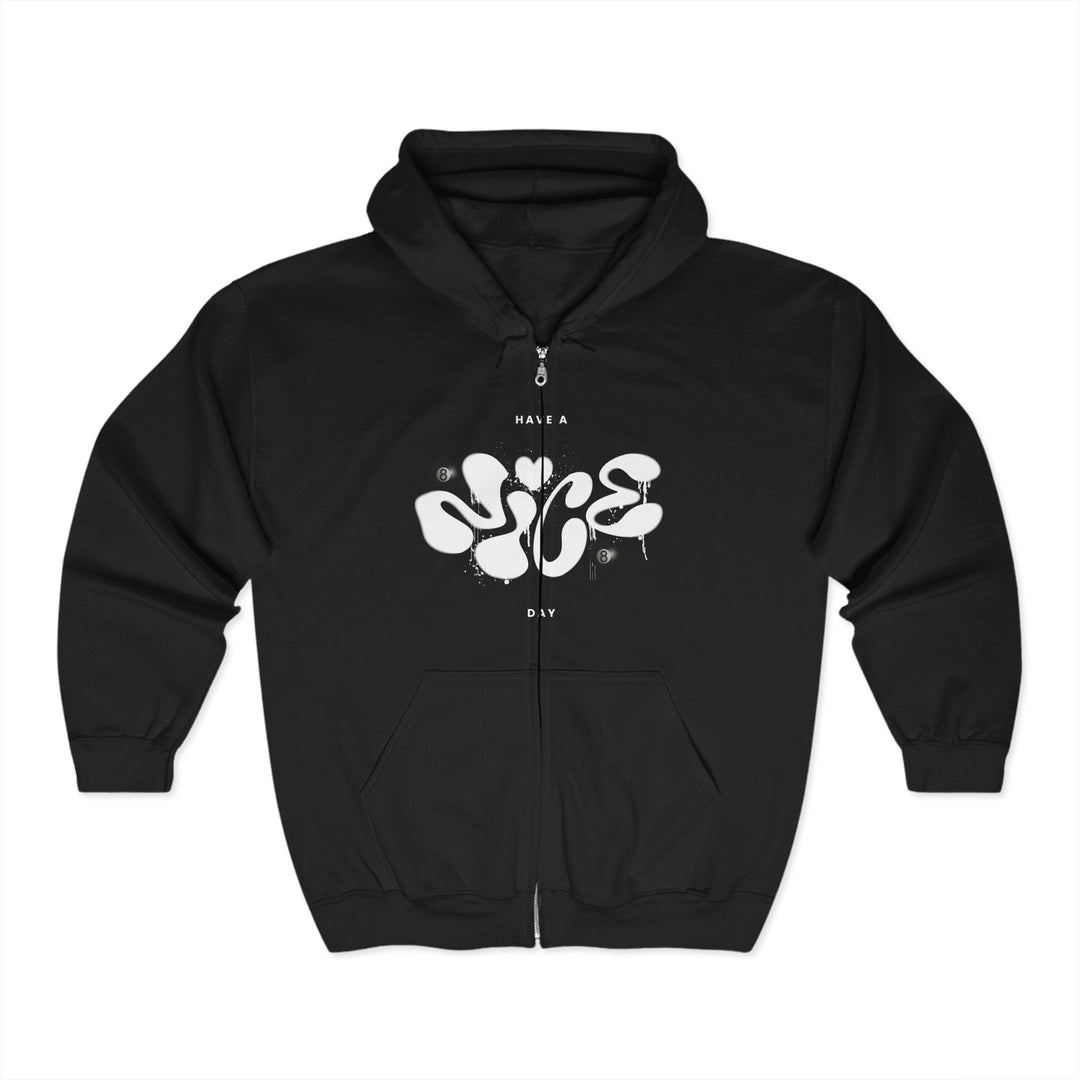 Have a Nice Day - 8 Ball - Full Zip Hoodie - BFLY BILLIARDS