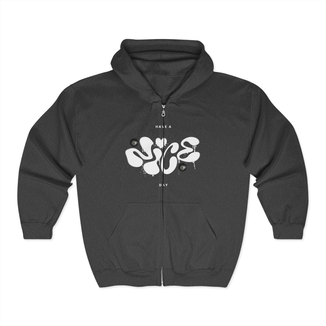 Have a Nice Day - 8 Ball - Full Zip Hoodie - BFLY BILLIARDS