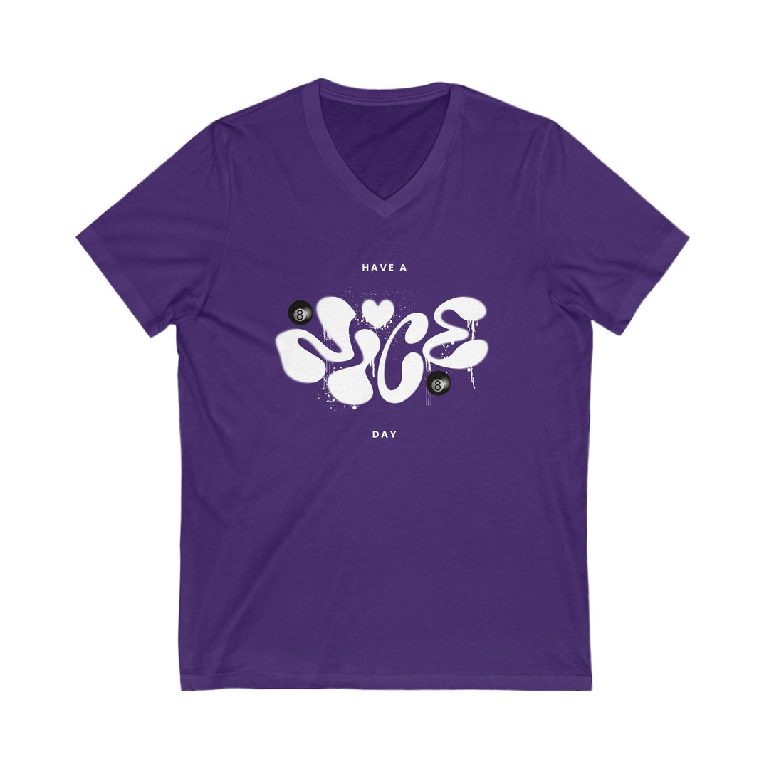 Have a Nice Day - 8 Ball - Unisex V - Neck Tee - BFLY BILLIARDS