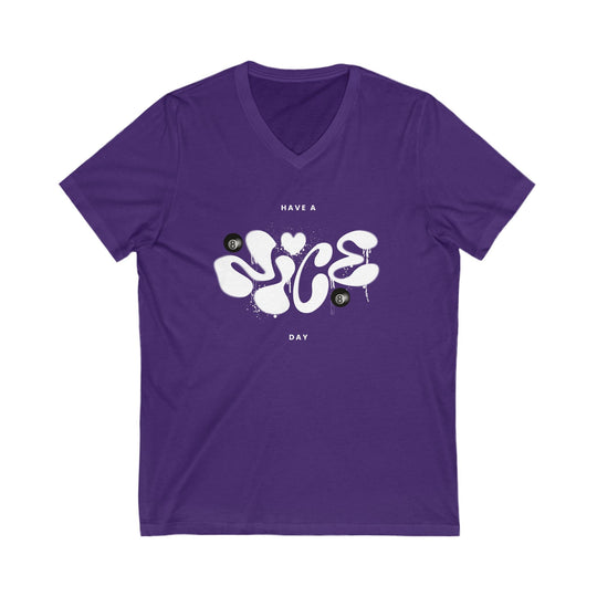 Have a Nice Day - 8 Ball - Unisex V - Neck Tee - BFLY BILLIARDS