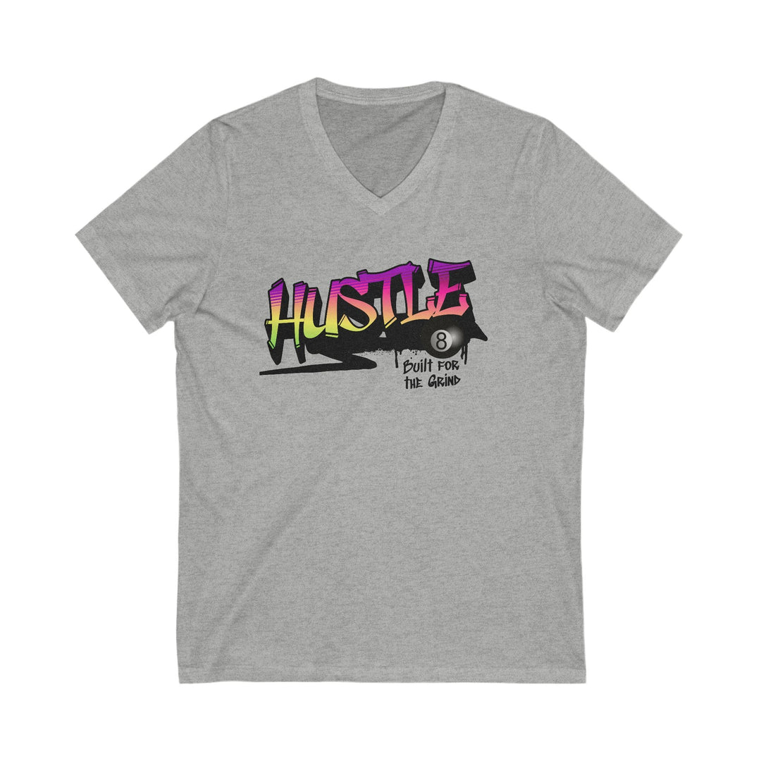 Hustle - Build for the Grind - Unisex V - Neck Tee - BFLY BILLIARDS