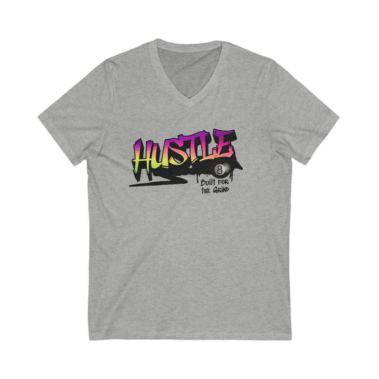Hustle - Build for the Grind - Unisex V - Neck Tee - BFLY BILLIARDS