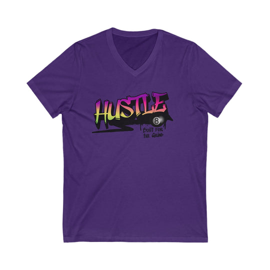 Hustle - Build for the Grind - Unisex V - Neck Tee - BFLY BILLIARDS