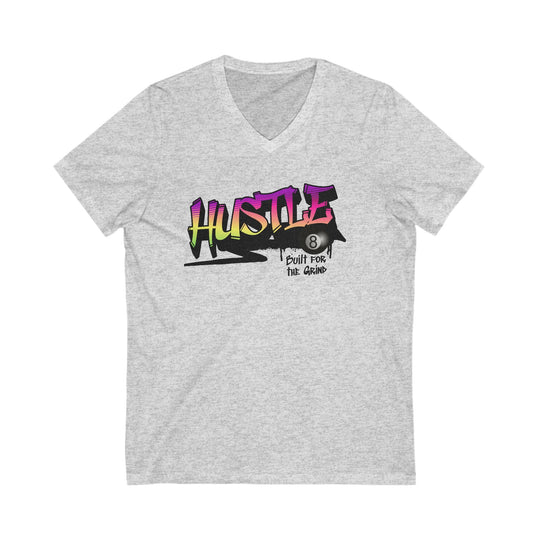 Hustle - Build for the Grind - Unisex V - Neck Tee - BFLY BILLIARDS