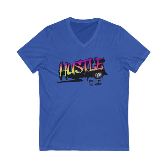 Hustle - Build for the Grind - Unisex V - Neck Tee - BFLY BILLIARDS