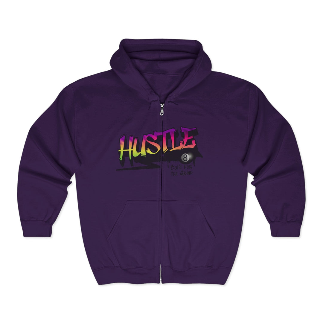 Hustle - Built for the Grind - Full Zip Hoodie - BFLY BILLIARDS