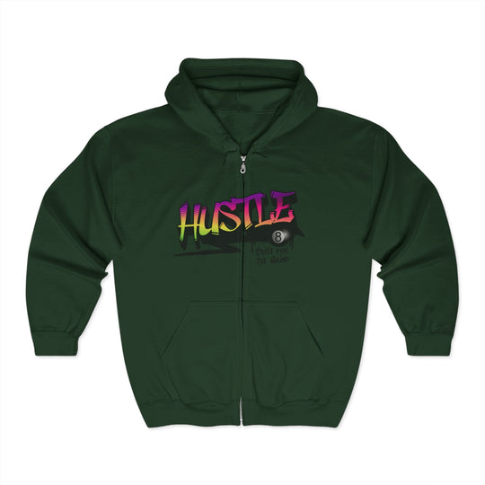Hustle - Built for the Grind - Full Zip Hoodie - BFLY BILLIARDS