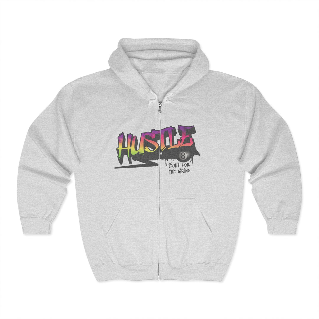 Hustle - Built for the Grind - Full Zip Hoodie - BFLY BILLIARDS