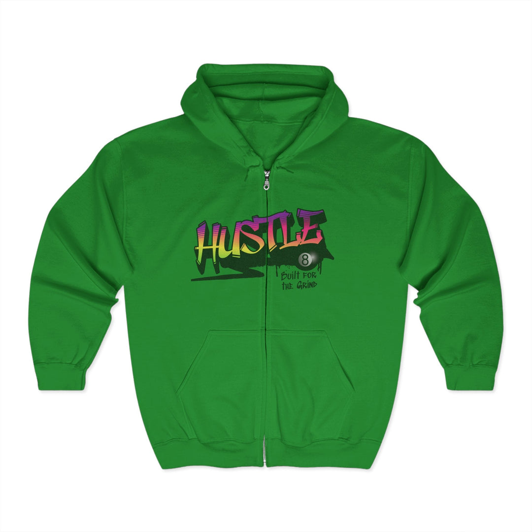 Hustle - Built for the Grind - Full Zip Hoodie - BFLY BILLIARDS