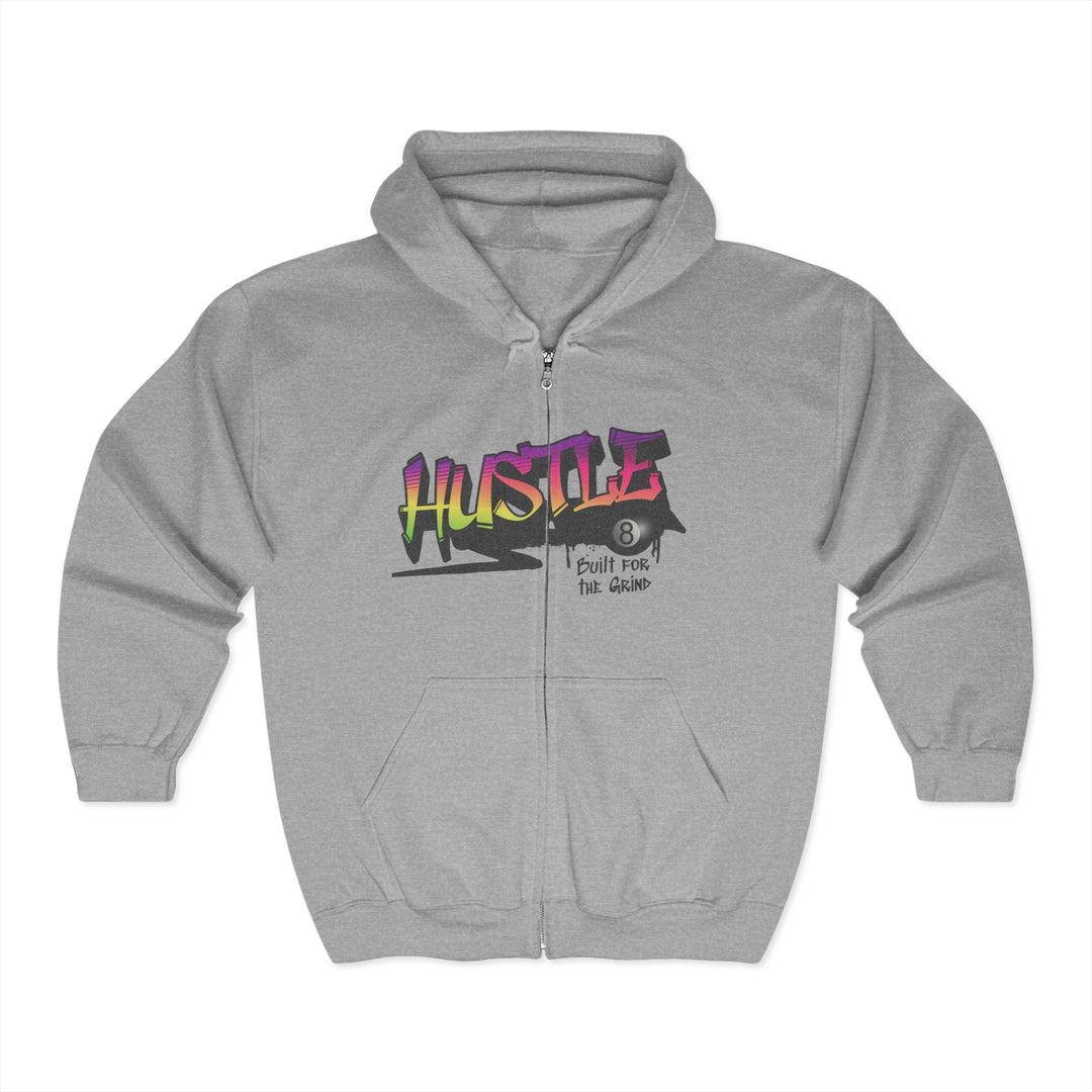 Hustle - Built for the Grind - Full Zip Hoodie - BFLY BILLIARDS