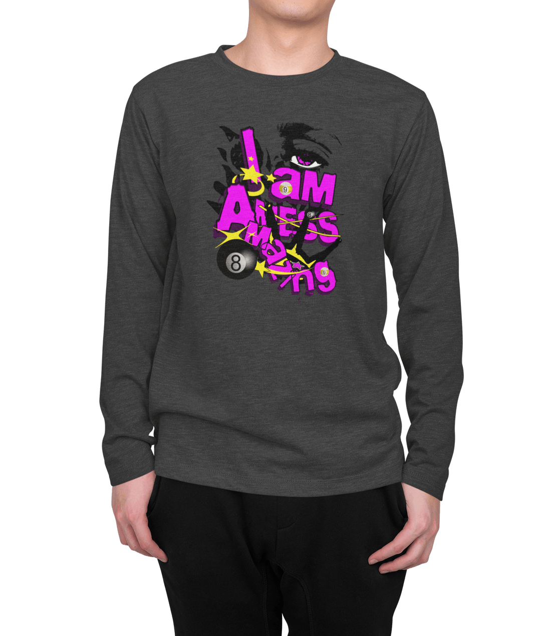 I am a mess-amazing - Custom Long Sleeve Tee - BFLY BILLIARDS