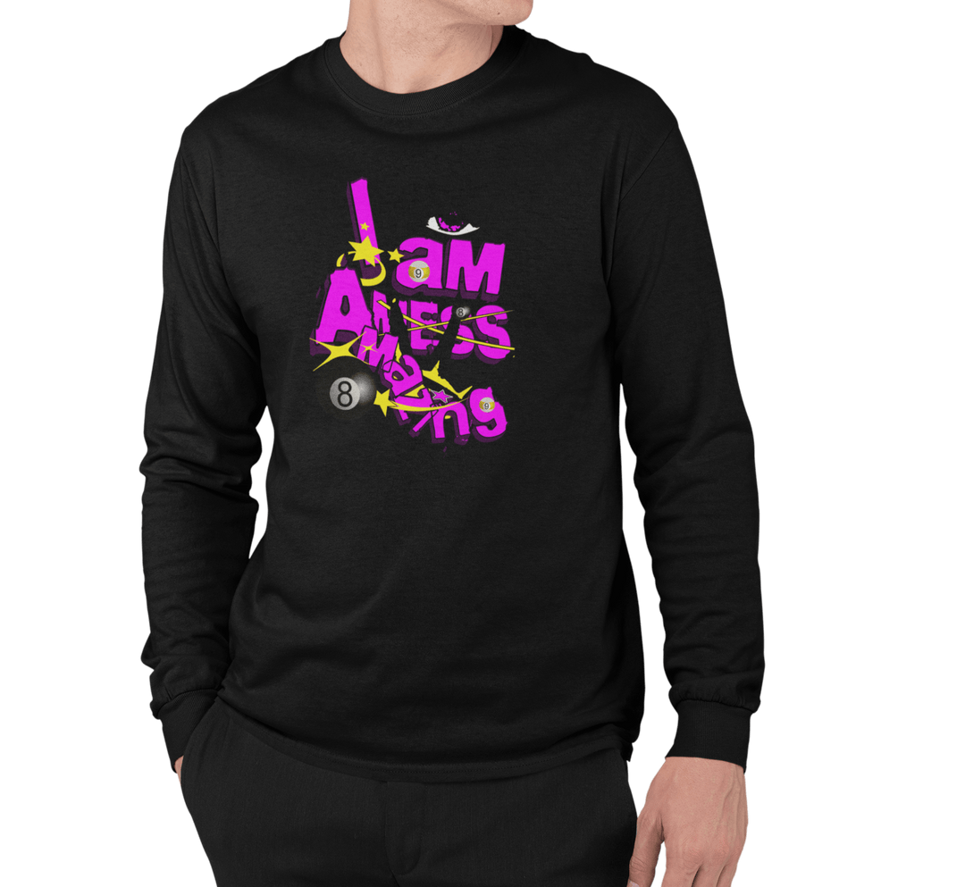 I am a mess-amazing - Custom Long Sleeve Tee - BFLY BILLIARDS
