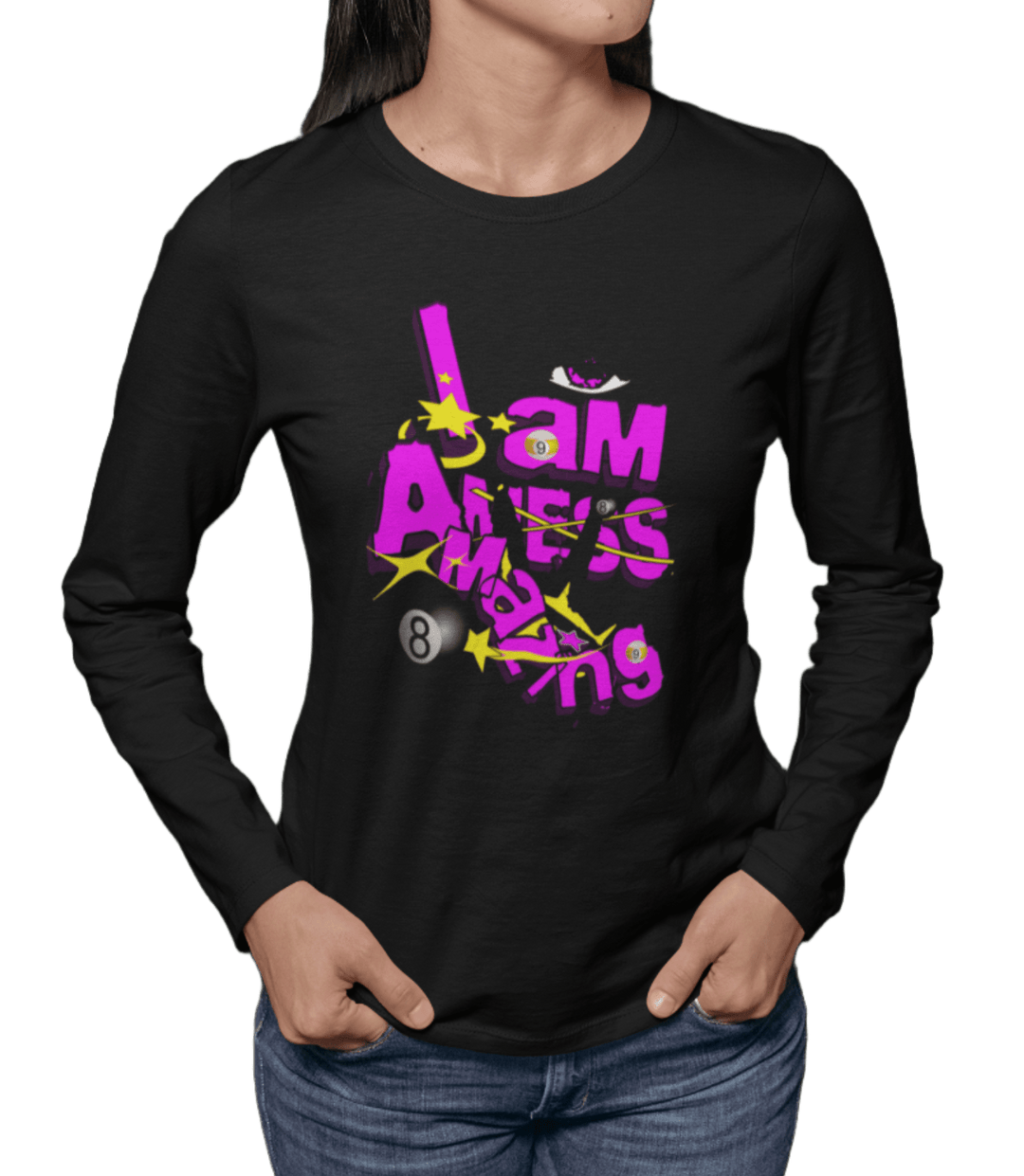 I am a mess-amazing - Custom Long Sleeve Tee - BFLY BILLIARDS