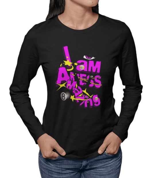 I am a mess-amazing - Custom Long Sleeve Tee - BFLY BILLIARDS