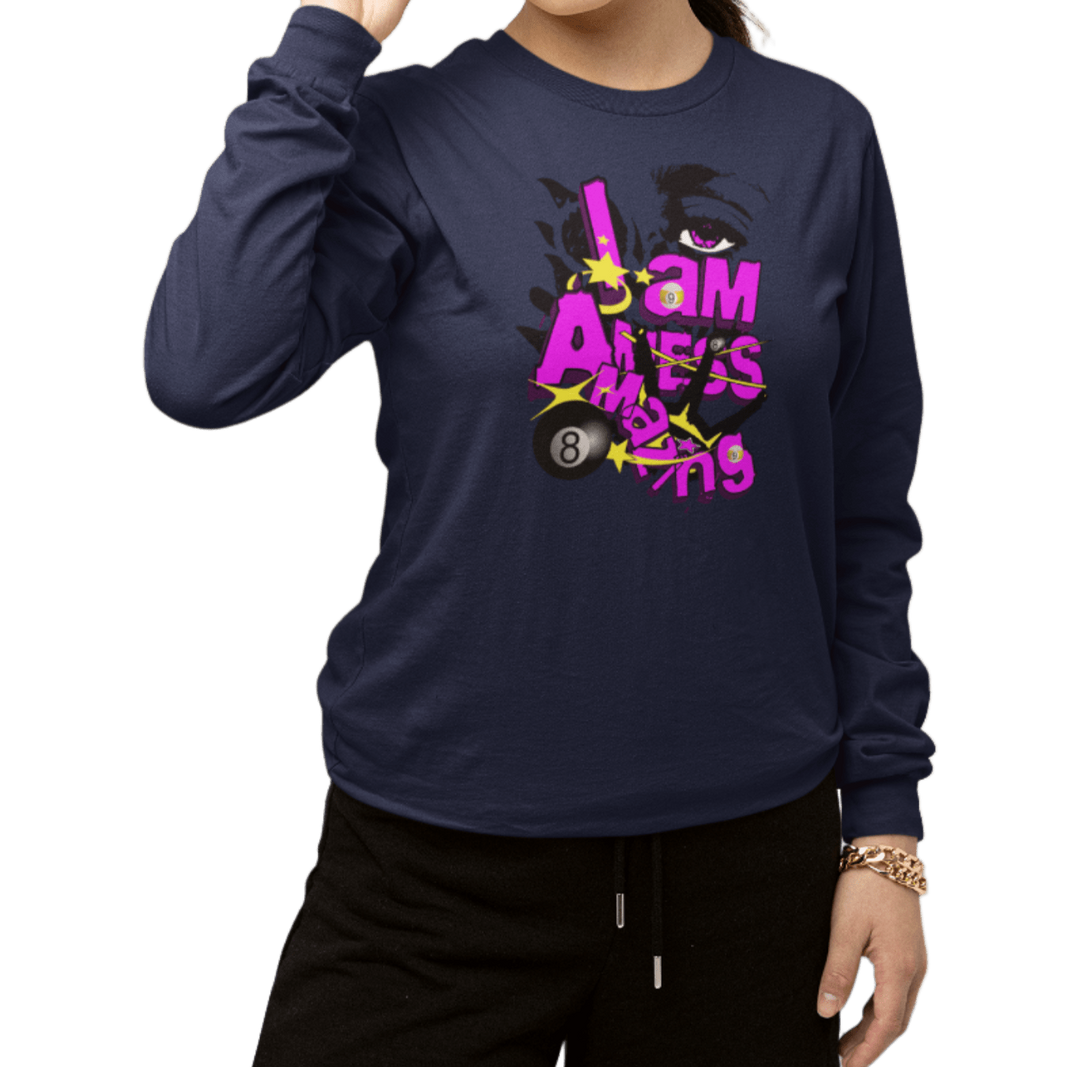 I am a mess-amazing - Custom Long Sleeve Tee - BFLY BILLIARDS