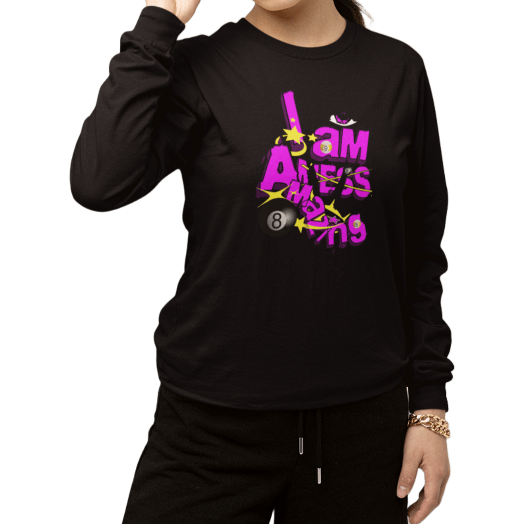 I am a mess-amazing - Custom Long Sleeve Tee - BFLY BILLIARDS