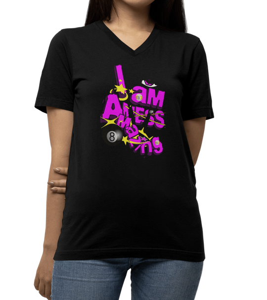 I am a mess-amazing - Custom V-Neck Tee - BFLY BILLIARDS