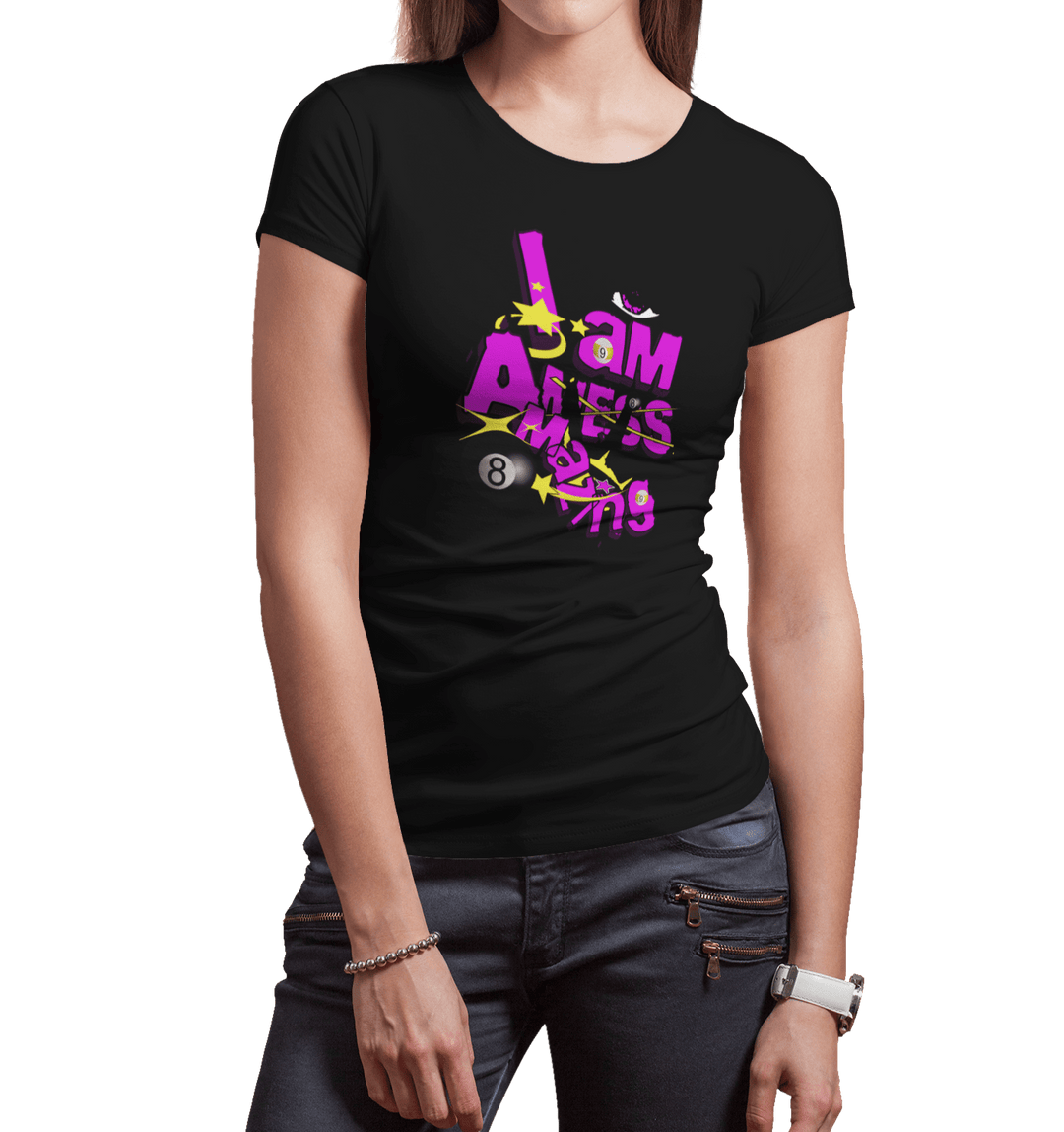 I am a mess-amazing - Custom Women's Fitted Tee - BFLY BILLIARDS