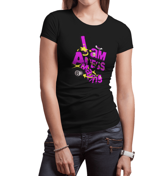 I am a mess-amazing - Custom Women's Fitted Tee - BFLY BILLIARDS