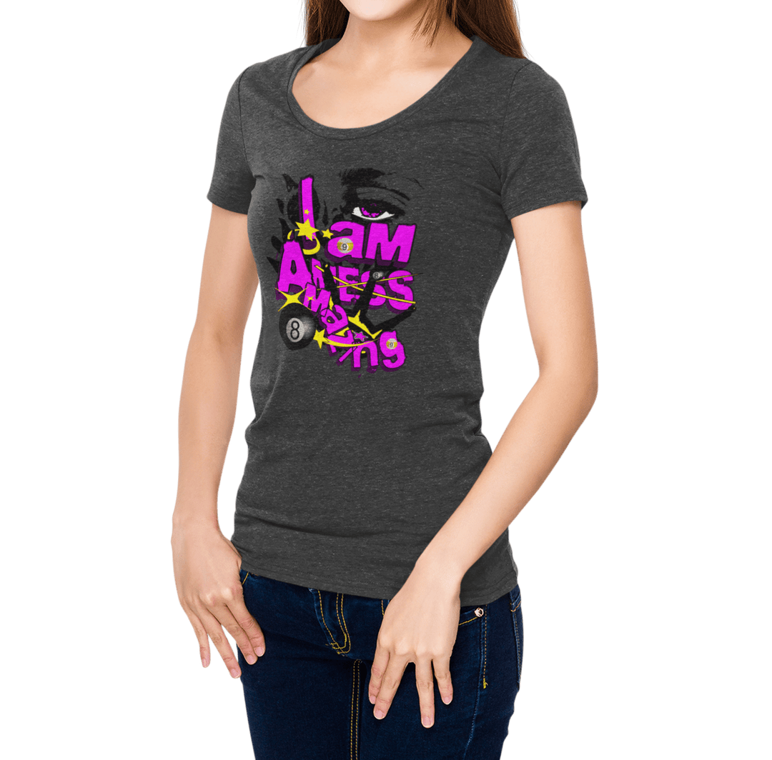 I am a mess-amazing - Custom Women's Fitted Tee - BFLY BILLIARDS