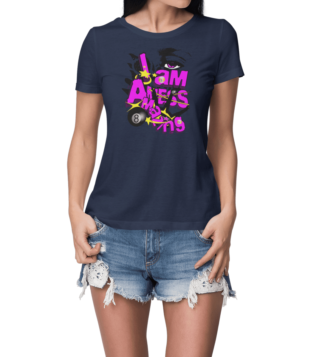 I am a mess-amazing - Custom Women's Fitted Tee - BFLY BILLIARDS