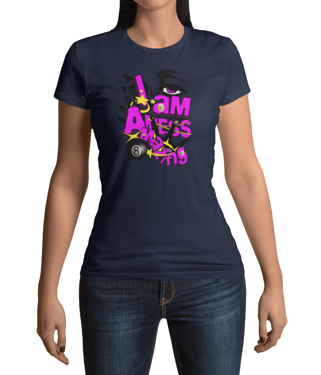 I am a mess-amazing - Custom Women's Fitted Tee - BFLY BILLIARDS