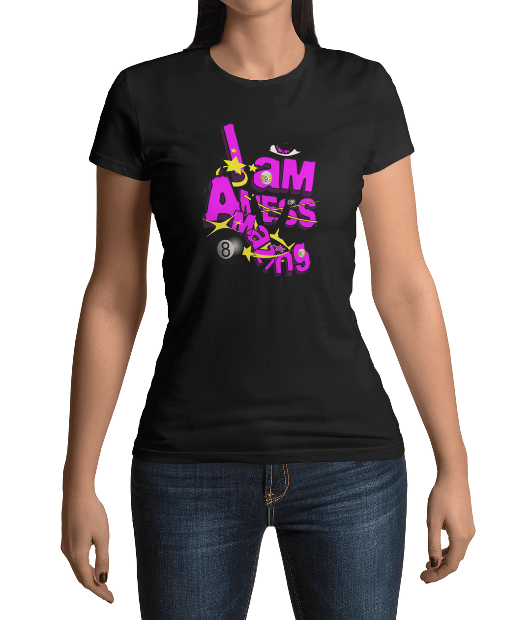 I am a mess-amazing - Custom Women's Fitted Tee - BFLY BILLIARDS