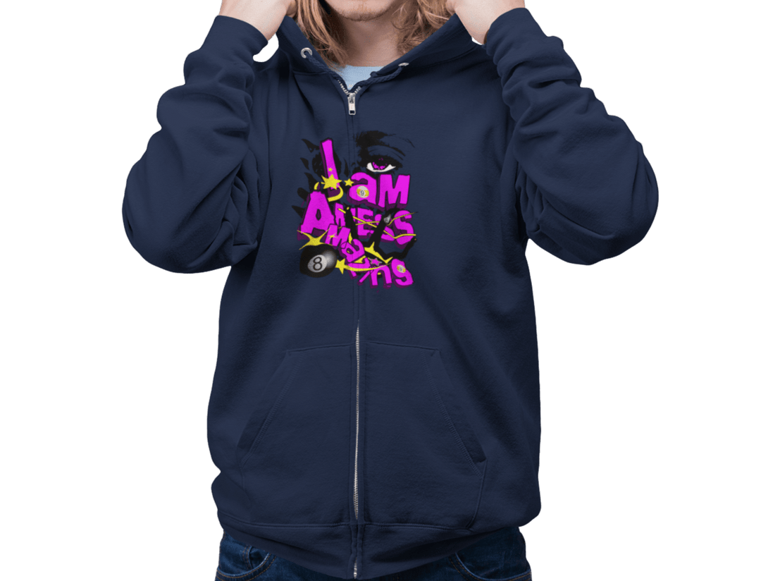 I am a mess-amazing - Zip-Up Hoodie - BFLY BILLIARDS