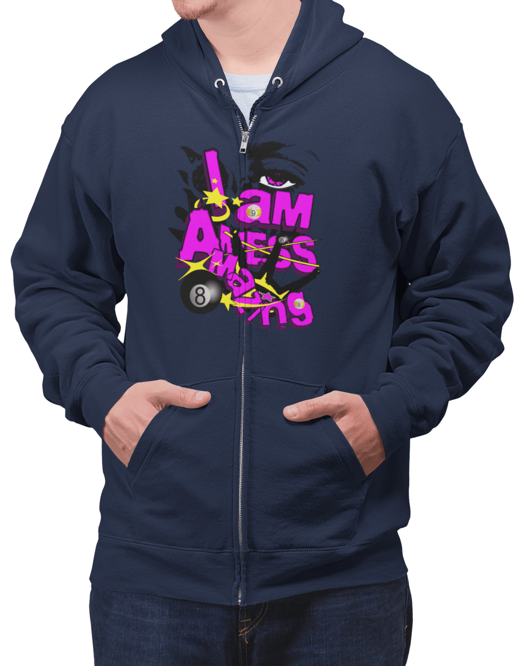 I am a mess-amazing - Zip-Up Hoodie - BFLY BILLIARDS