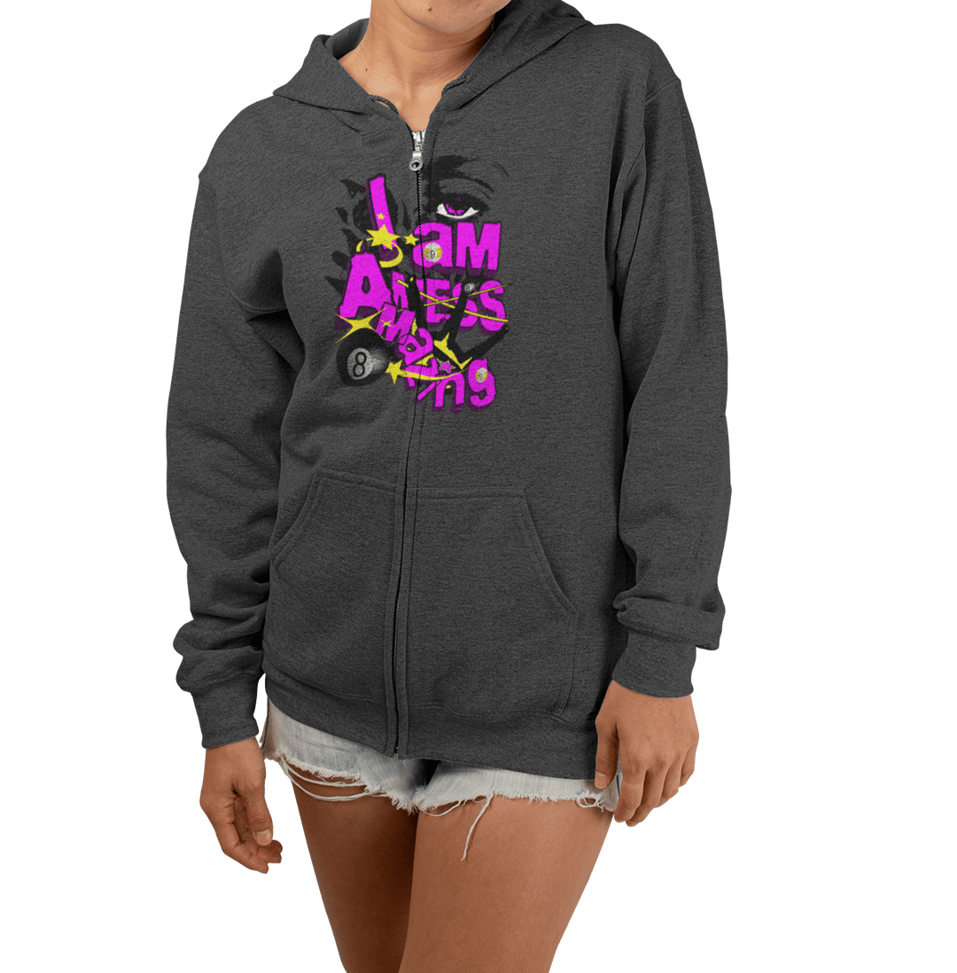 I am a mess-amazing - Zip-Up Hoodie - BFLY BILLIARDS