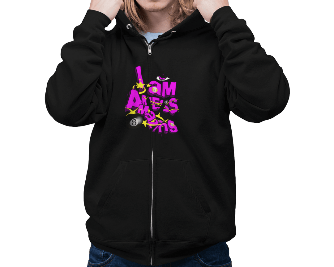I am a mess-amazing - Zip-Up Hoodie - BFLY BILLIARDS