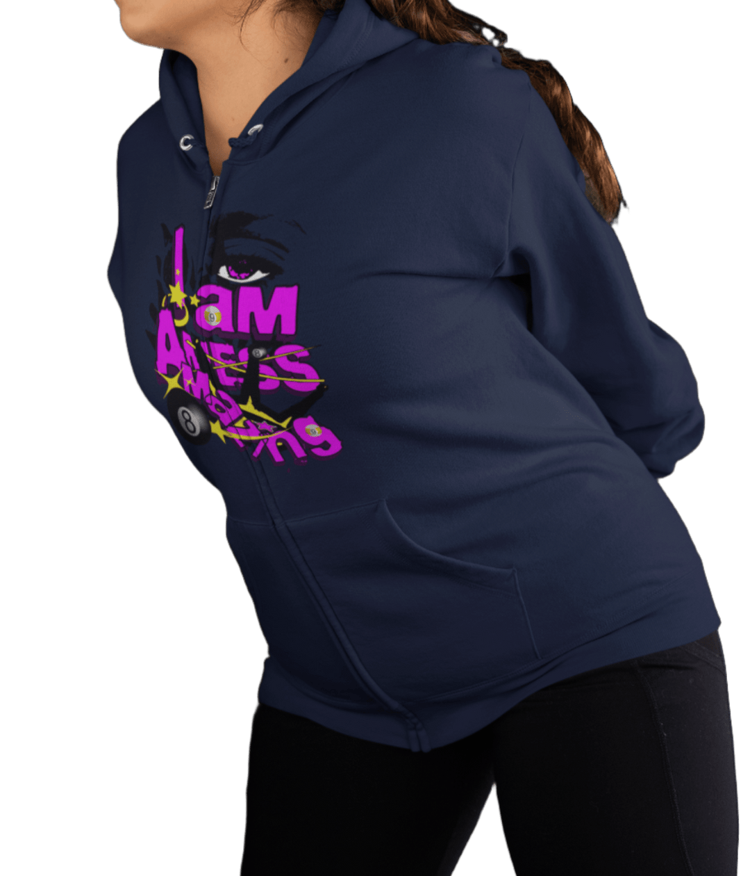 I am a mess - amazing - Zip - Up Hoodie - BFLY BILLIARDS