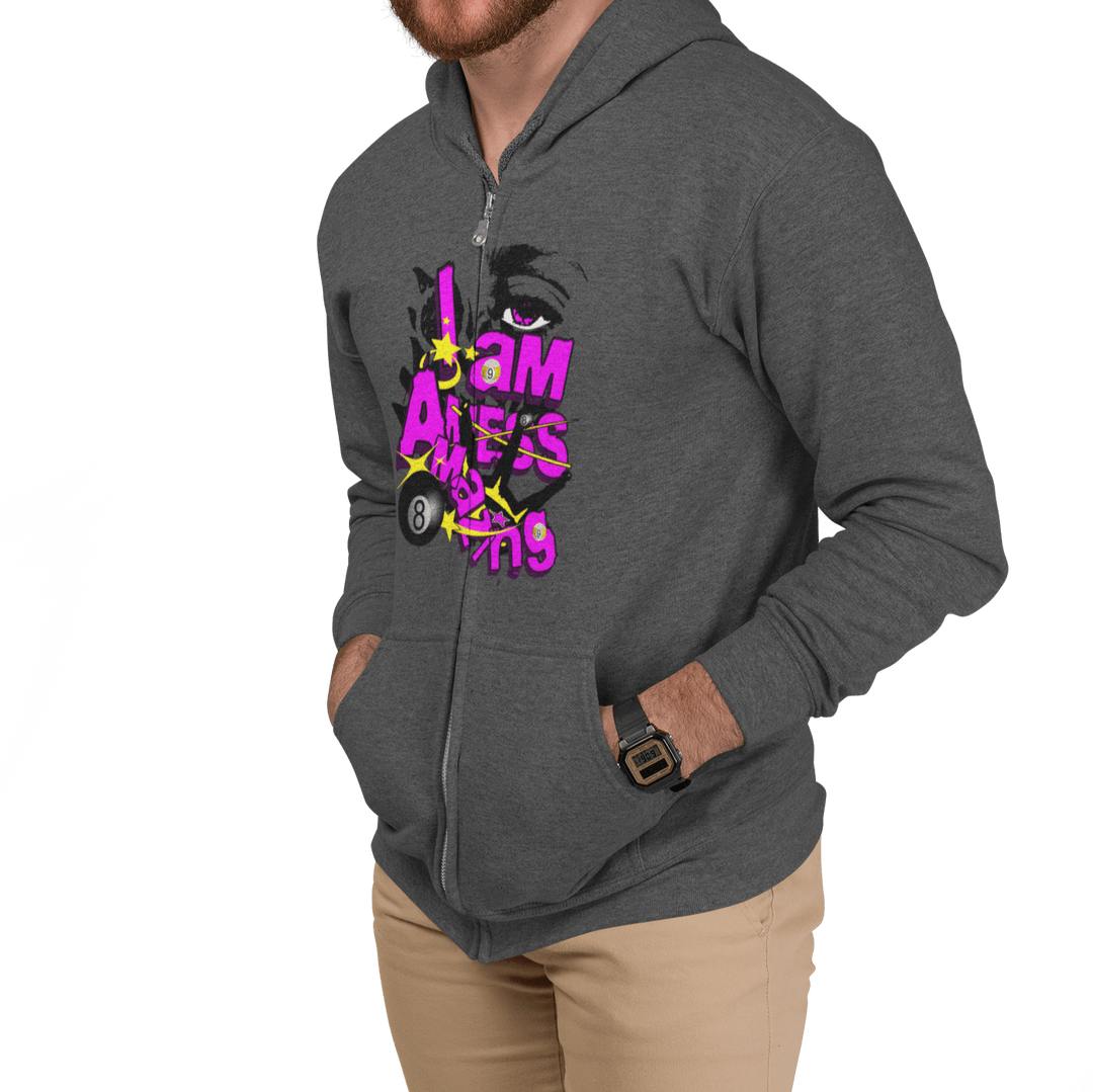 I am a mess - amazing - Zip - Up Hoodie - BFLY BILLIARDS