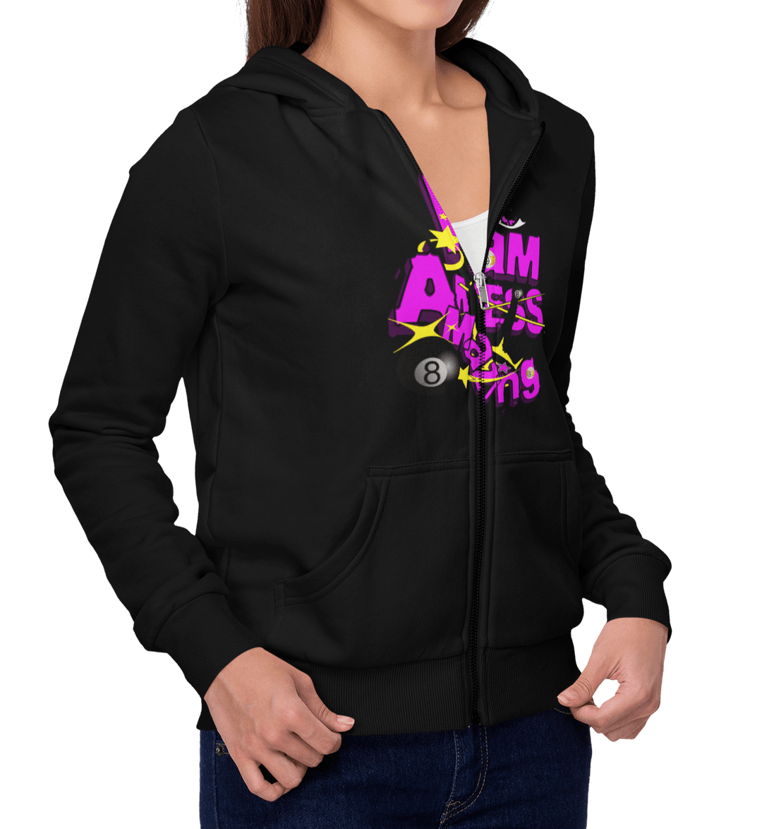 I am a mess-amazing - Zip-Up Hoodie - BFLY BILLIARDS