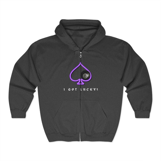 I Got Lucky - 8 Ball Billiards - Full Zip Hoodie - BFLY BILLIARDS