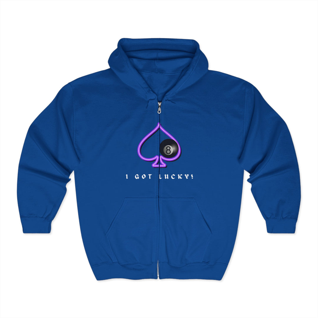 I Got Lucky - 8 Ball Billiards - Full Zip Hoodie - BFLY BILLIARDS