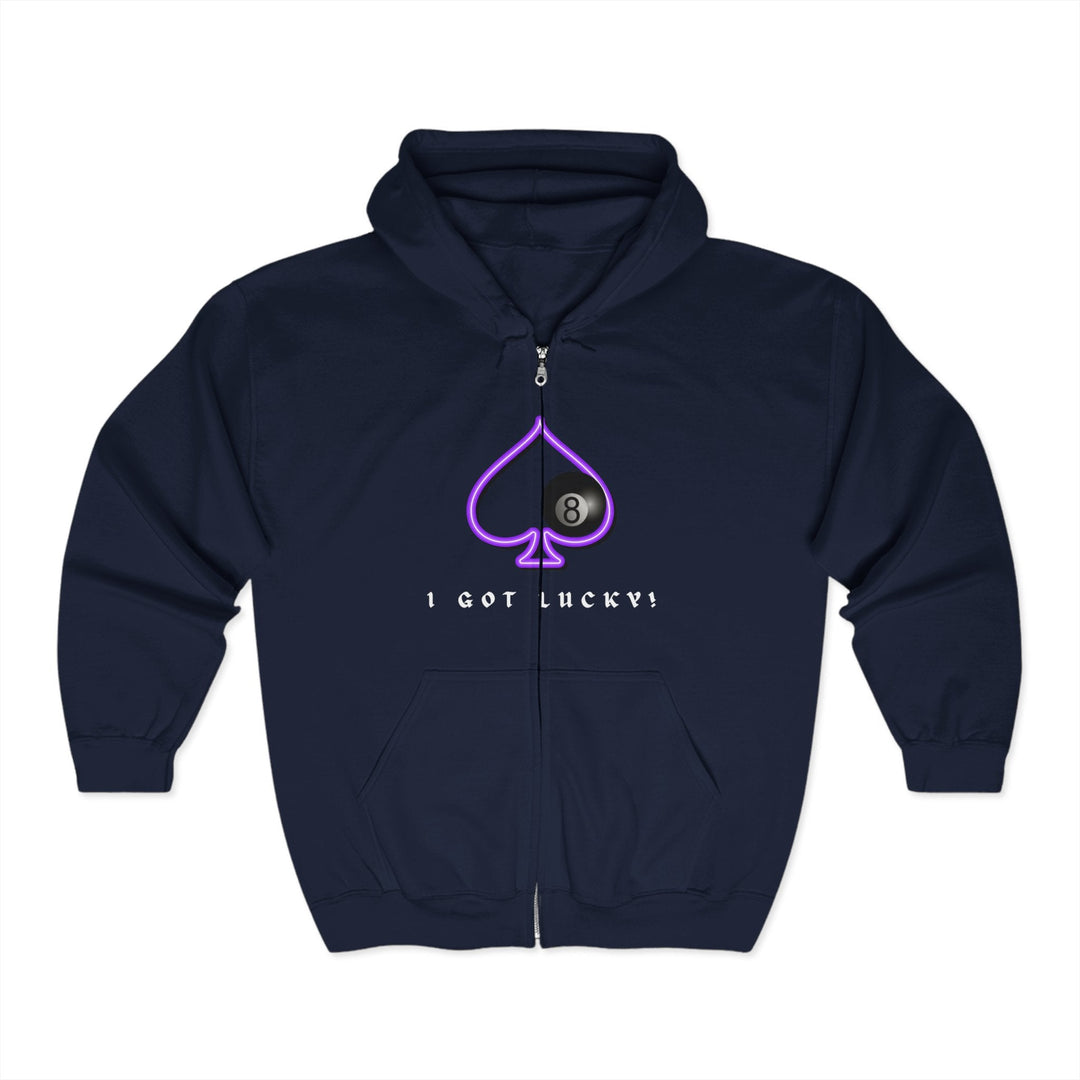 I Got Lucky - 8 Ball Billiards - Full Zip Hoodie - BFLY BILLIARDS
