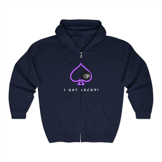 I Got Lucky - 8 Ball Billiards - Full Zip Hoodie - BFLY BILLIARDS