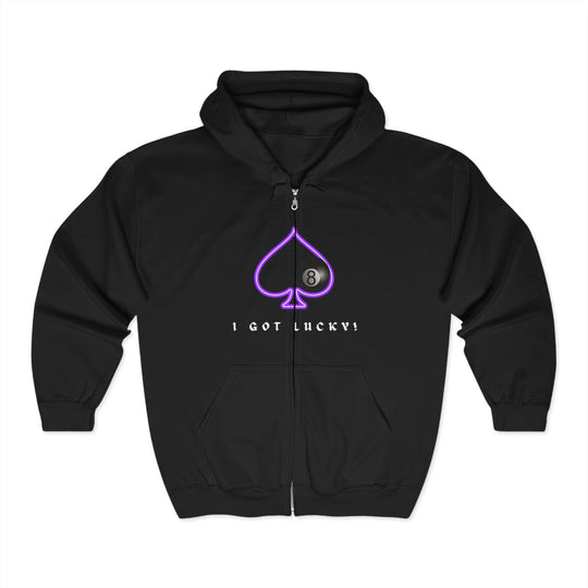 I Got Lucky - 8 Ball Billiards - Full Zip Hoodie - BFLY BILLIARDS
