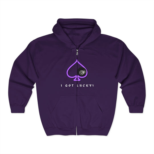 I Got Lucky - 8 Ball Billiards - Full Zip Hoodie - BFLY BILLIARDS