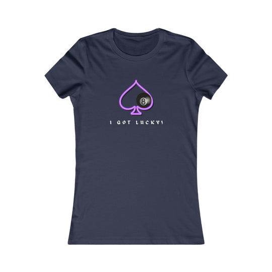 I Got Lucky - 8 Ball Billiards - Women's Fitted Tee - BFLY BILLIARDS