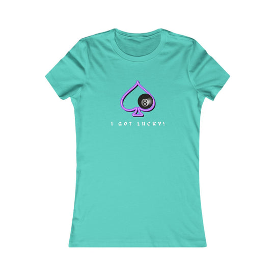 I Got Lucky - 8 Ball Billiards - Women's Fitted Tee - BFLY BILLIARDS