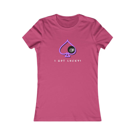I Got Lucky - 8 Ball Billiards - Women's Fitted Tee - BFLY BILLIARDS