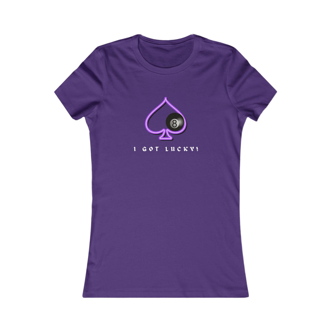 I Got Lucky - 8 Ball Billiards - Women's Fitted Tee - BFLY BILLIARDS