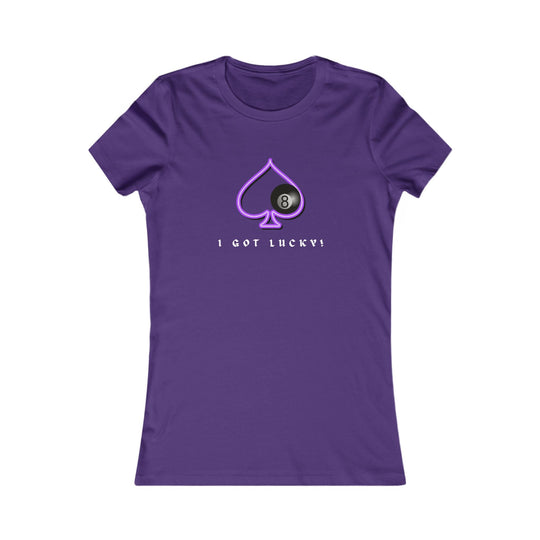 I Got Lucky - 8 Ball Billiards - Women's Fitted Tee - BFLY BILLIARDS