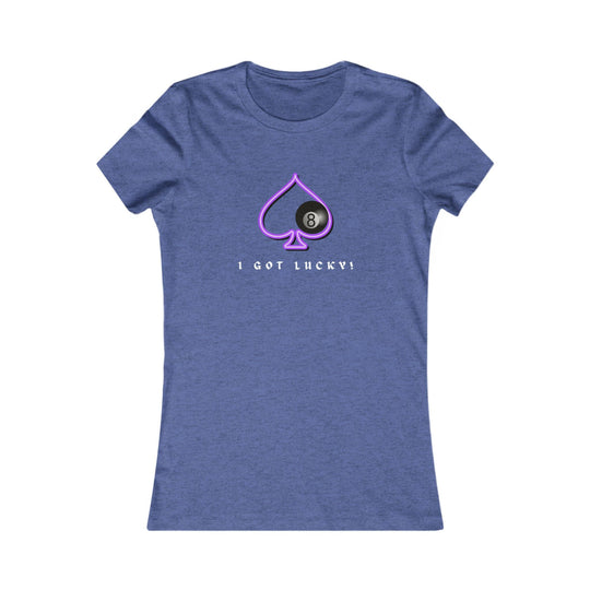 I Got Lucky - 8 Ball Billiards - Women's Fitted Tee - BFLY BILLIARDS