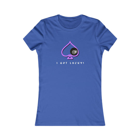 I Got Lucky - 8 Ball Billiards - Women's Fitted Tee - BFLY BILLIARDS