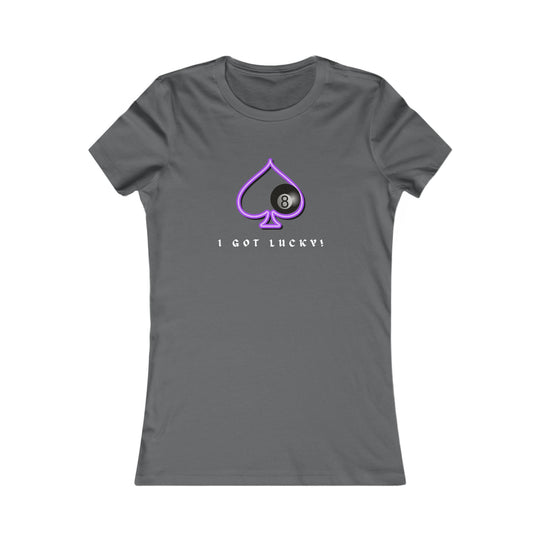 I Got Lucky - 8 Ball Billiards - Women's Fitted Tee - BFLY BILLIARDS